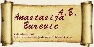 Anastasija Burević vizit kartica